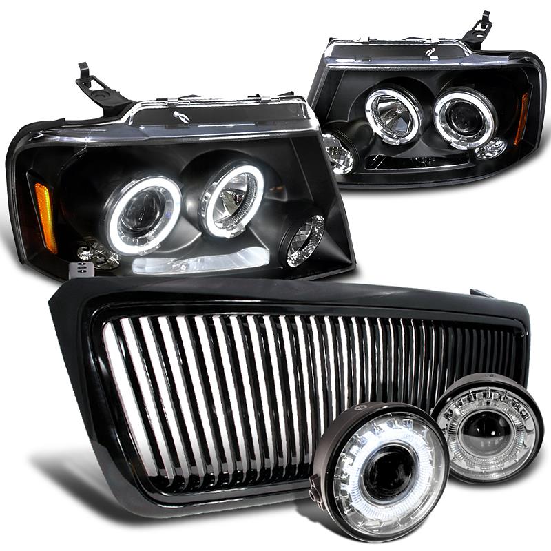 Ford F150 Xl Fx2, Black Halo Projector Headlights, Fog Lights, Front Grille