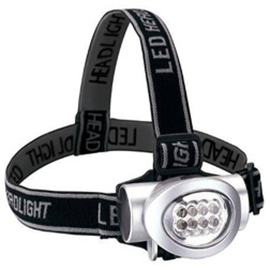 8 LED Headlamp with 3 Power Mode   Blister Pack