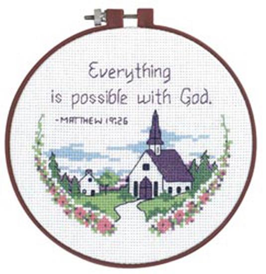 Learn A Craft Everything Is Possible Counted Cross Stitch Ki 6" Round