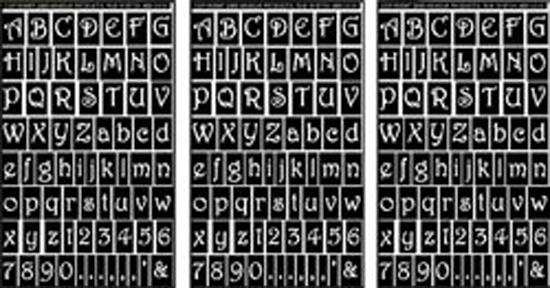 Rub 'n' Etch Glass Etching Stencils 5"X8" 3/Pkg Gala Letters & Numbers