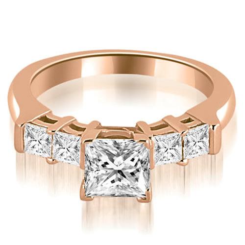 0.85 cttw. Princess Cut Diamond Engagement Ring in 18K Rose Gold