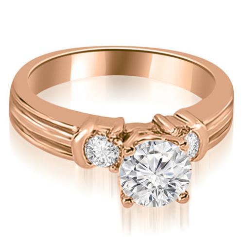 1.50 cttw. Prong Set Round Cut Diamond Engagement Ring in 18K Rose Gold