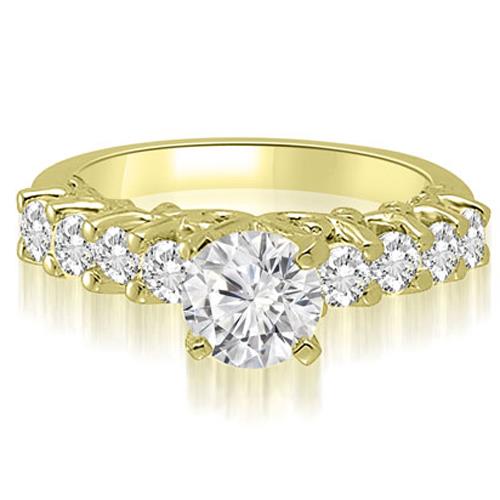 1.55 cttw. Round Cut Diamond Engagement Ring in 14K Yellow Gold