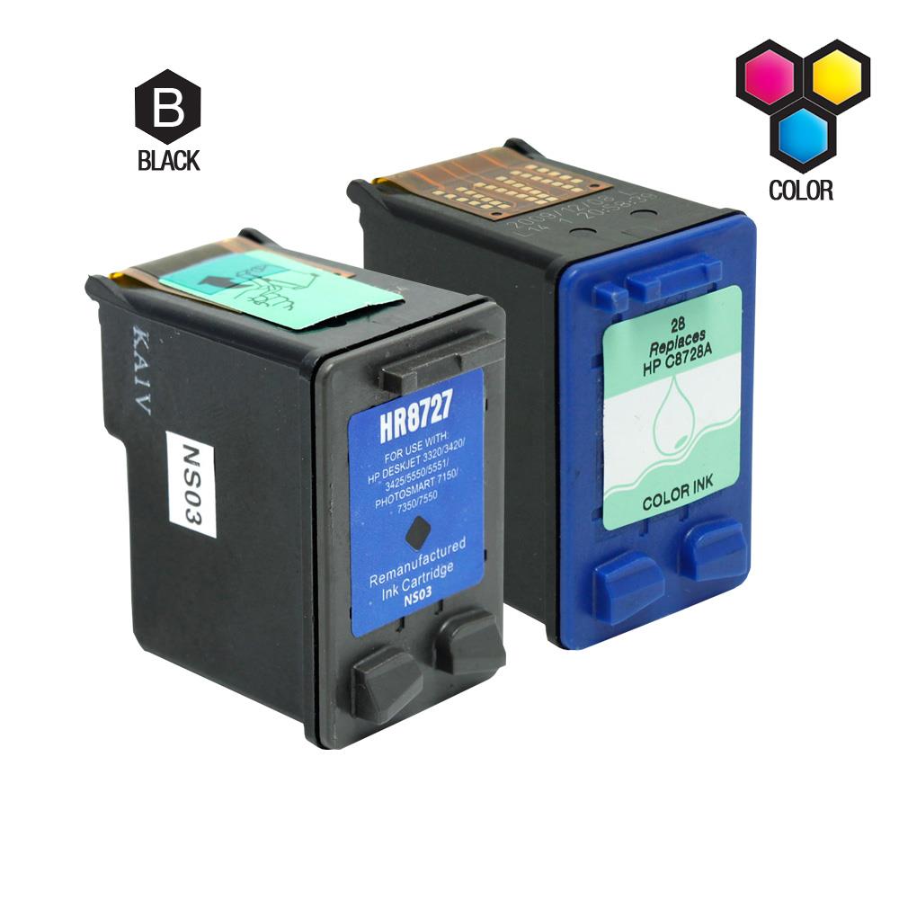 TMP Compatible HP C8727AN HP 27 and C8728AN HP 28 Set of 2 Ink Cartridges