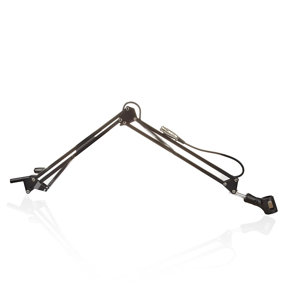 Microphone Suspension Boom Scissor Arm Stand w/ Shock Mount for Studio Broadcast