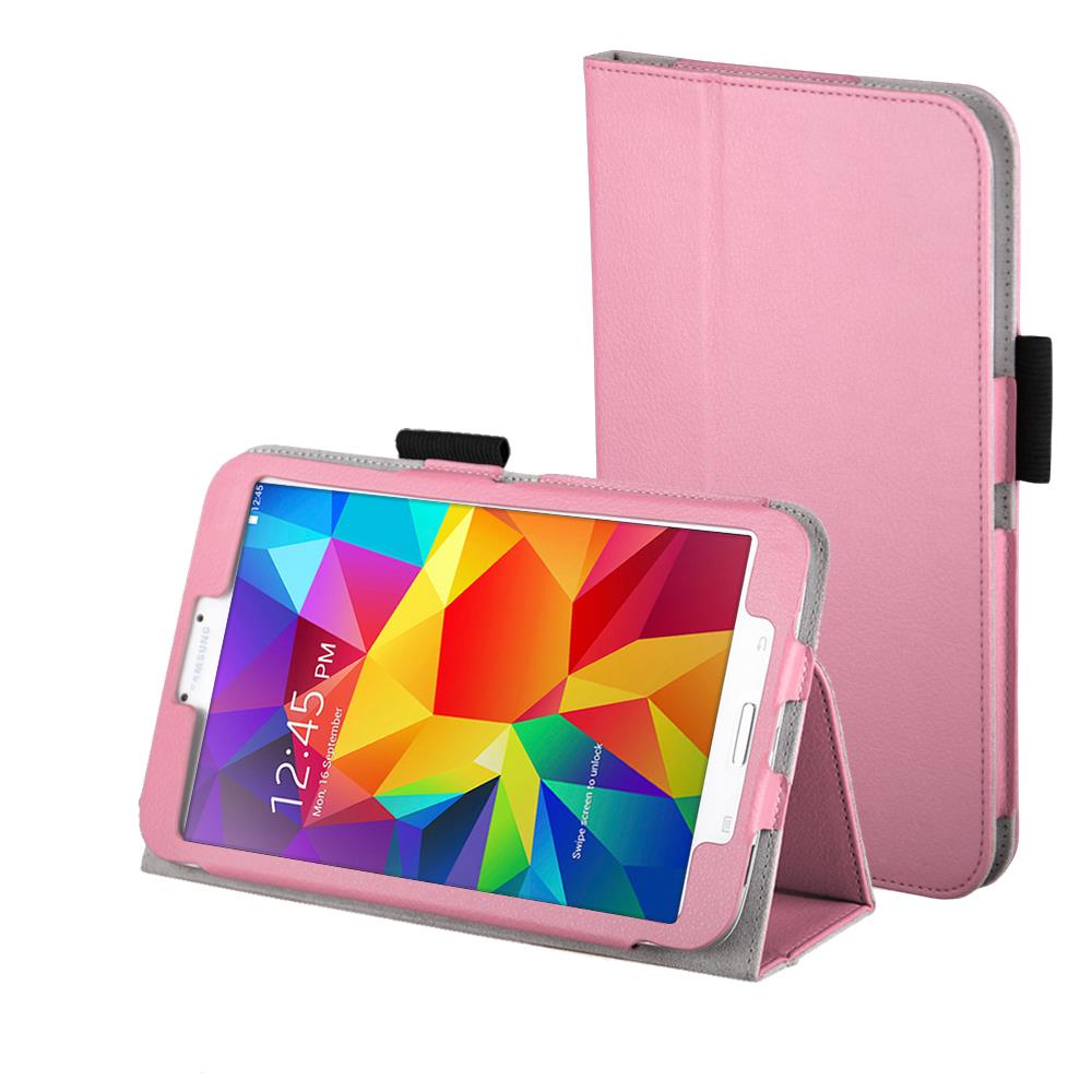 Samsung Galaxy Tab 4 8.0 Case   Slim Fit Folio PU Leather Smart Cover Stand For Samsung Galaxy Tab 4 8.0 8" SM T330 with Auto Sleep & Wake Feature and Stylus Holder Pink