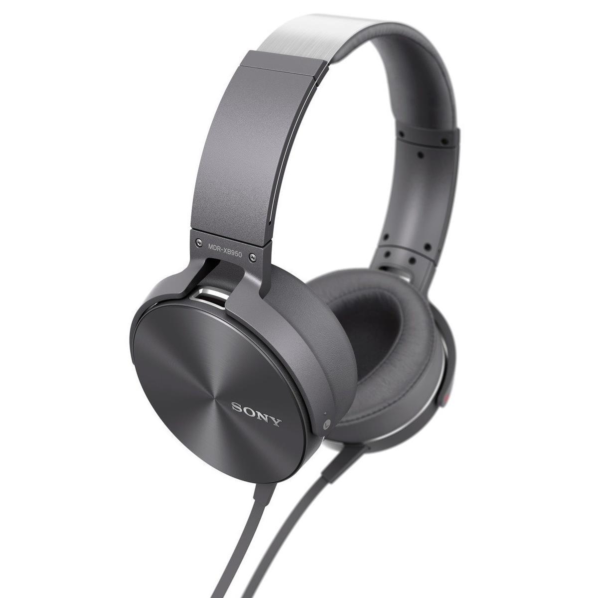 Sony MDR XB950AP/H Extra Bass Smartphone Headphones with In Line Mic (Gray)