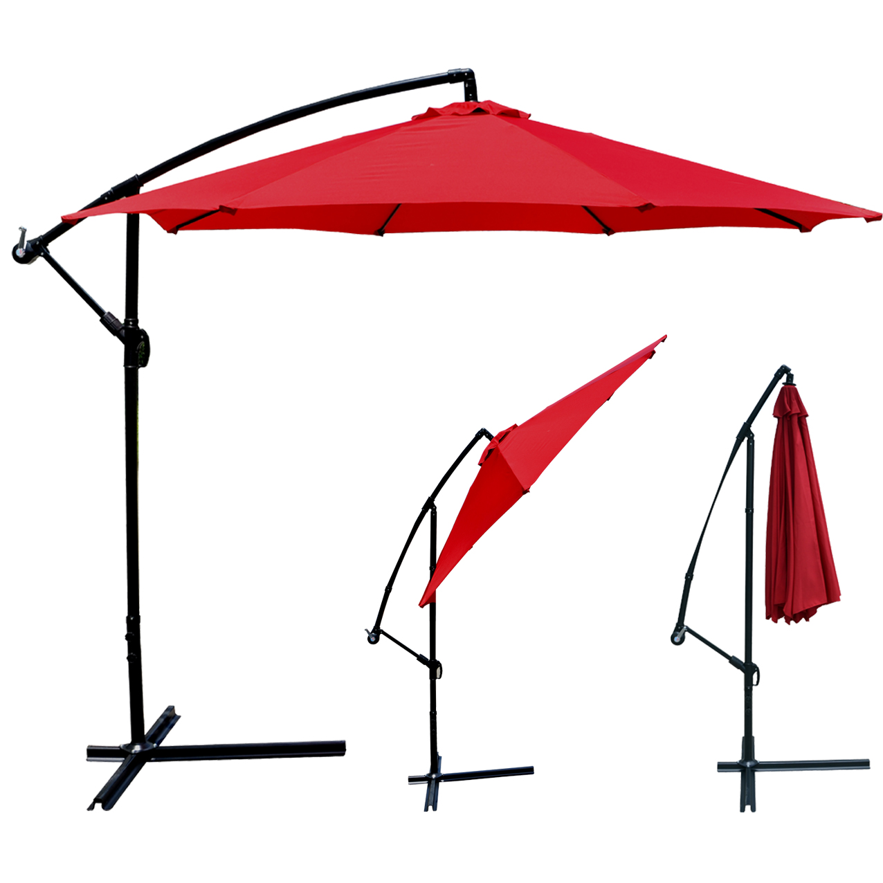 10' Hanging Patio Umbrella Offset (Burgundy)