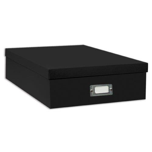 Pioneer Photo Albums OB12BLK Storage Box for Scrapbooks Paper & Supplies Black 3.75X13X14.75