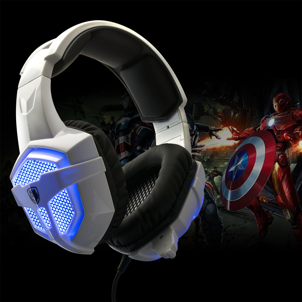 SADES SA 738 Stereo Gaming Headsets with Blue Led Light Retail Gift Box