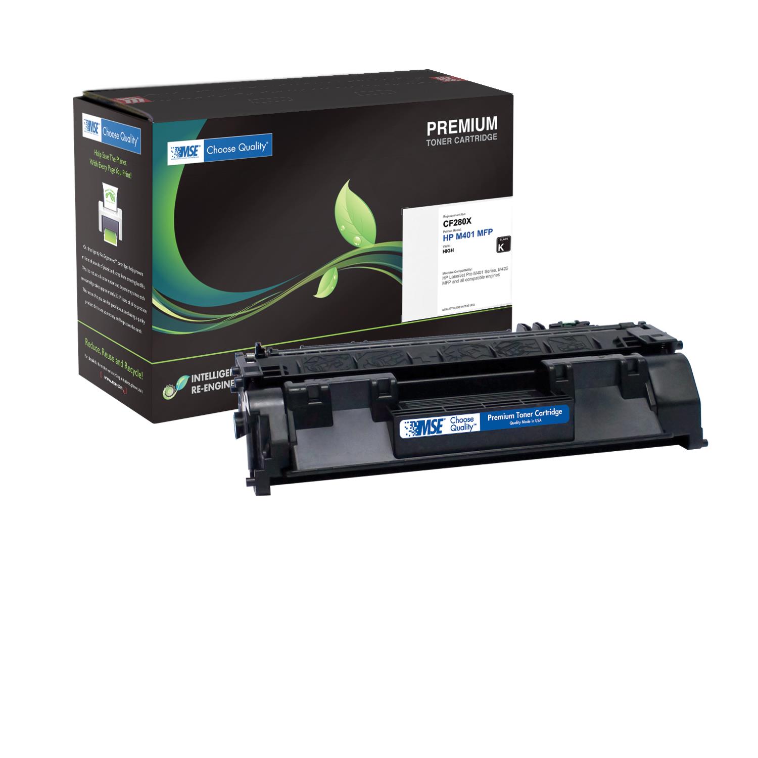 MSE 02 21 8017 Toner Cartridge (OEM # HP  CF280X/
02 81551 001, 80X) 6,800 Page Yield; Black