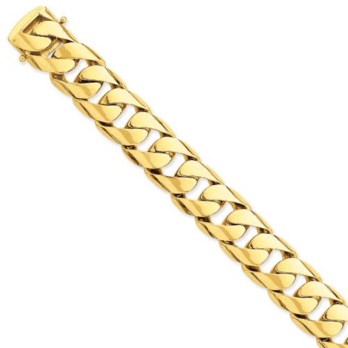 14k Yellow Gold 9in 15.4mm Hand Polished Fancy Link Bracelet