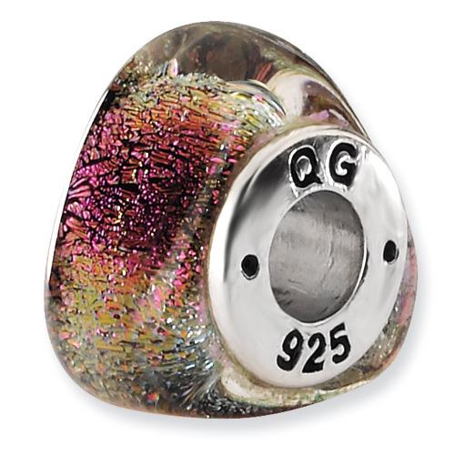 Sterling Silver Reflections Rainbow Dichroic Triangle Bead