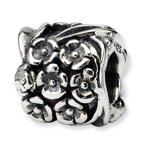 Sterling Silver Floral Decorative Bead