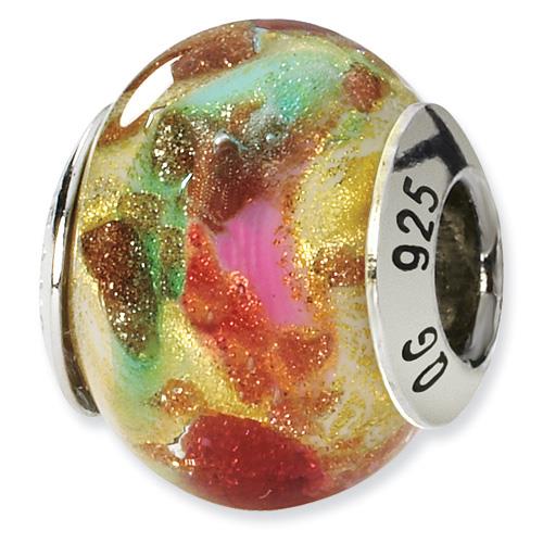 Sterling Silver Reflections Multicolor Italian Murano Bead