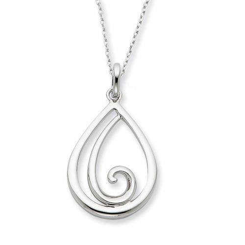 925 Sterling Silver Rhodium Plated Remember Me Always 18in Necklace