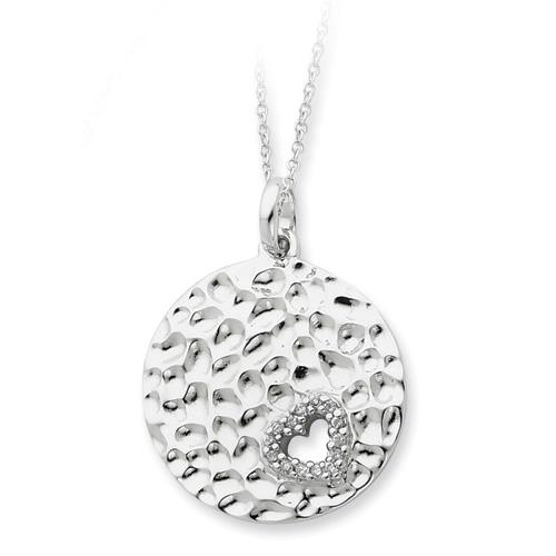 Sterling Silver & Synthetic CZ Polished I Wish You Enough 18in Necklace