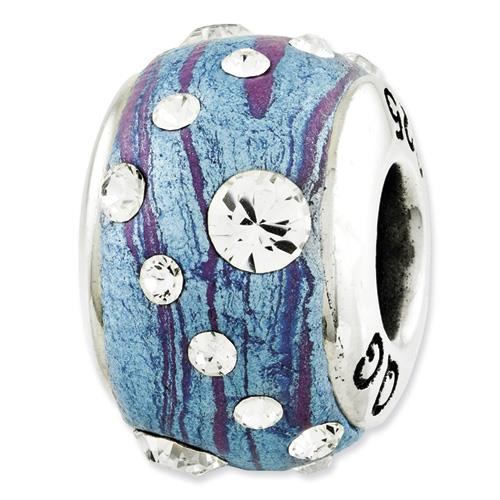 Sterling Silver Reflections Blue Molded with Elements Bead