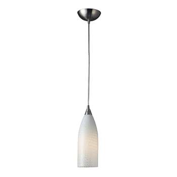 Elk Lighting Cilindro 1 Light Pendant Satin Nickel, Multicolored Glass   522 1M