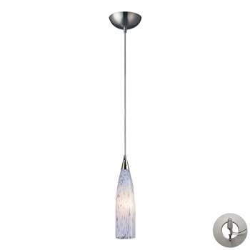 Elk Lighting 1 Light Pendant in Satin Nickel and Snow White Glass   501 1SW LA