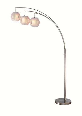 Lite Source Deion Arch Lamp, Polished Steel   LSF 8871PS/WHT