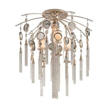 Corbett Bliss 6 + 1 Light Ceiling Semi Flush in Topaz Leaf   162 37