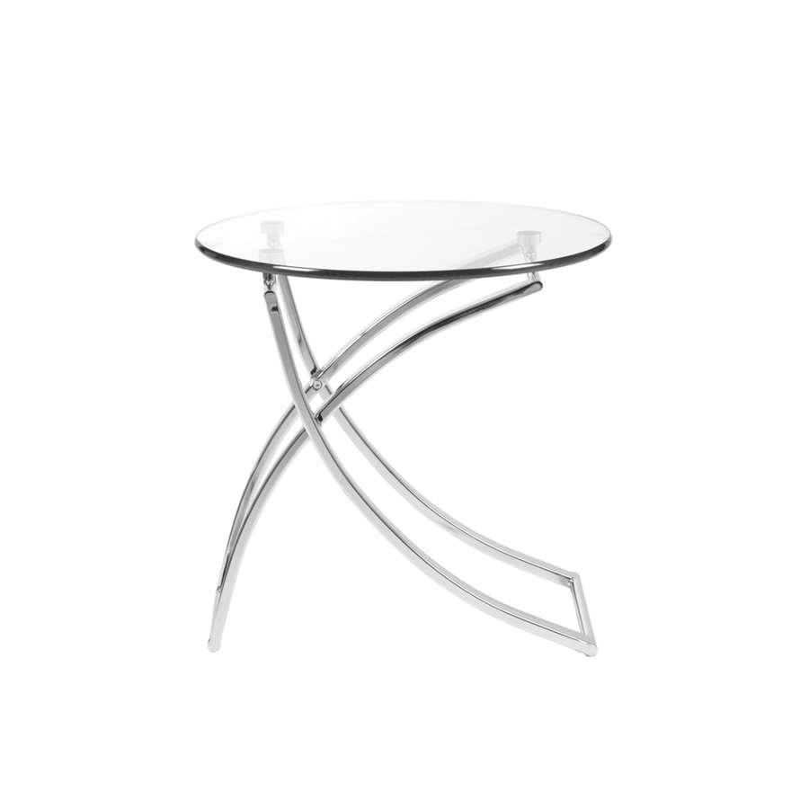 Euro Style Talisa Side Table, Clear Glass Chrome Finish   21180