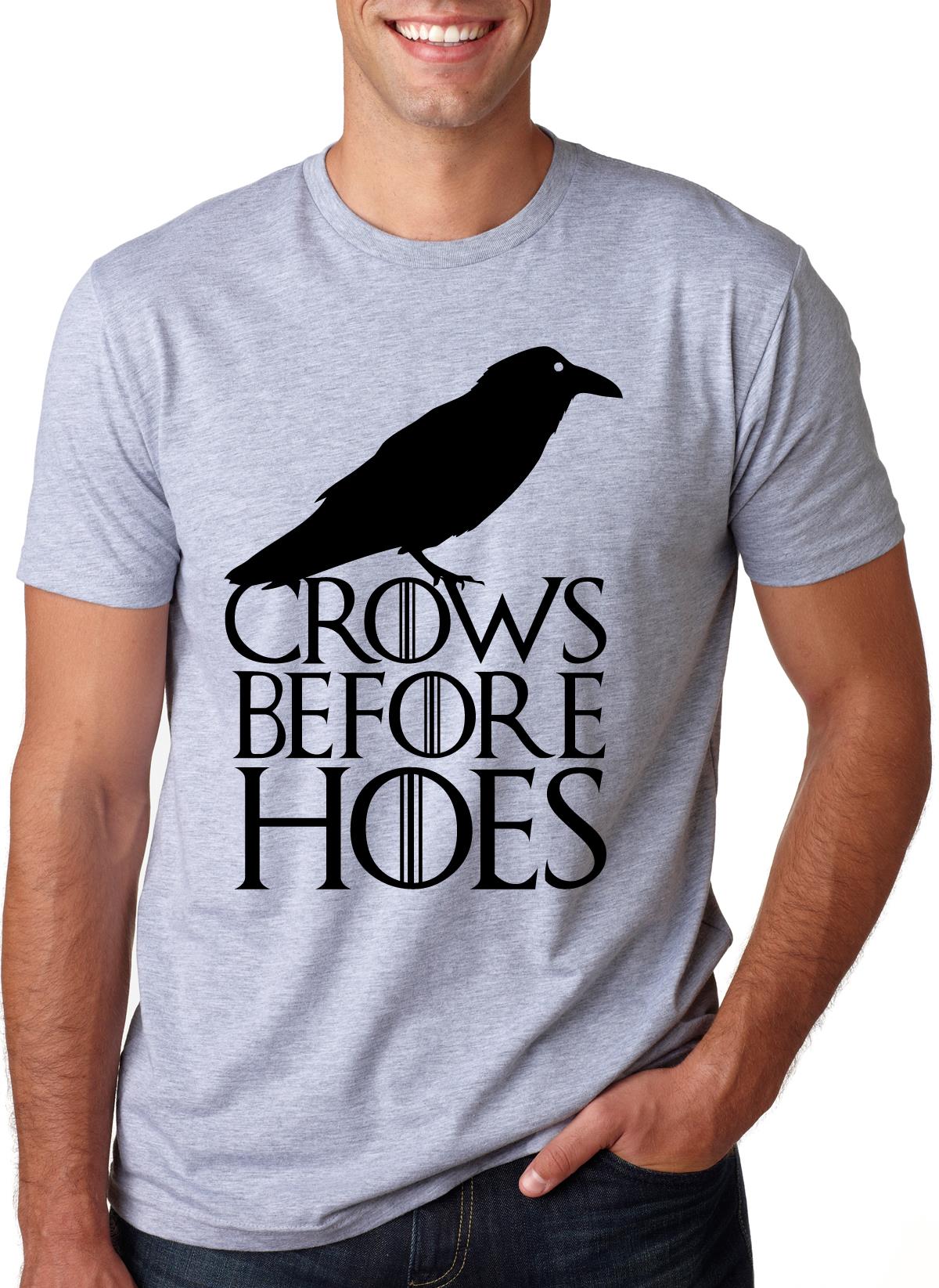 Crows Before Hoes T Shirt Funny Black Crow Brotherhood TV Tee M