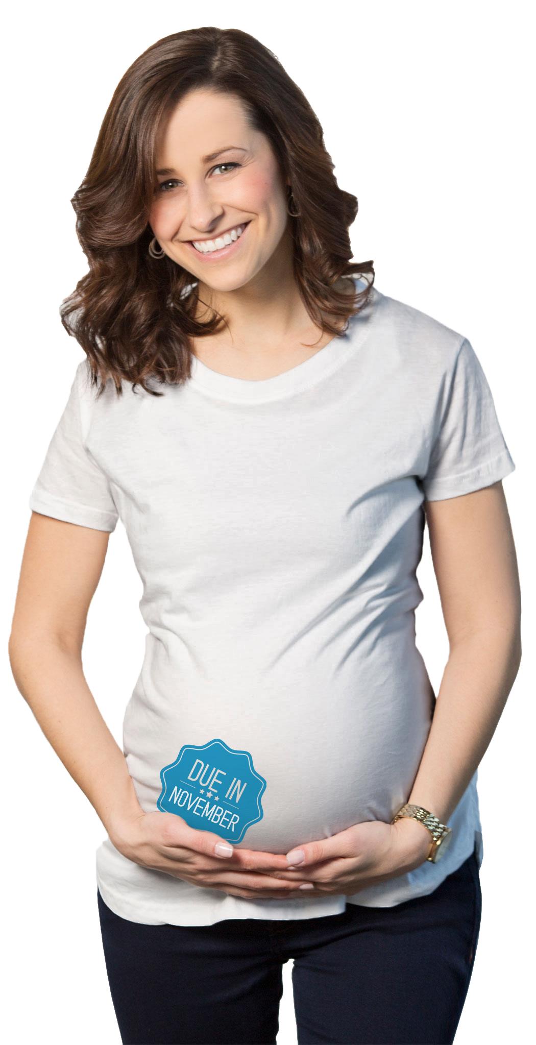 Women's Baby BOY Due In NOVEMBER Maternity Shirt Cool Pregnancy Tee  XL