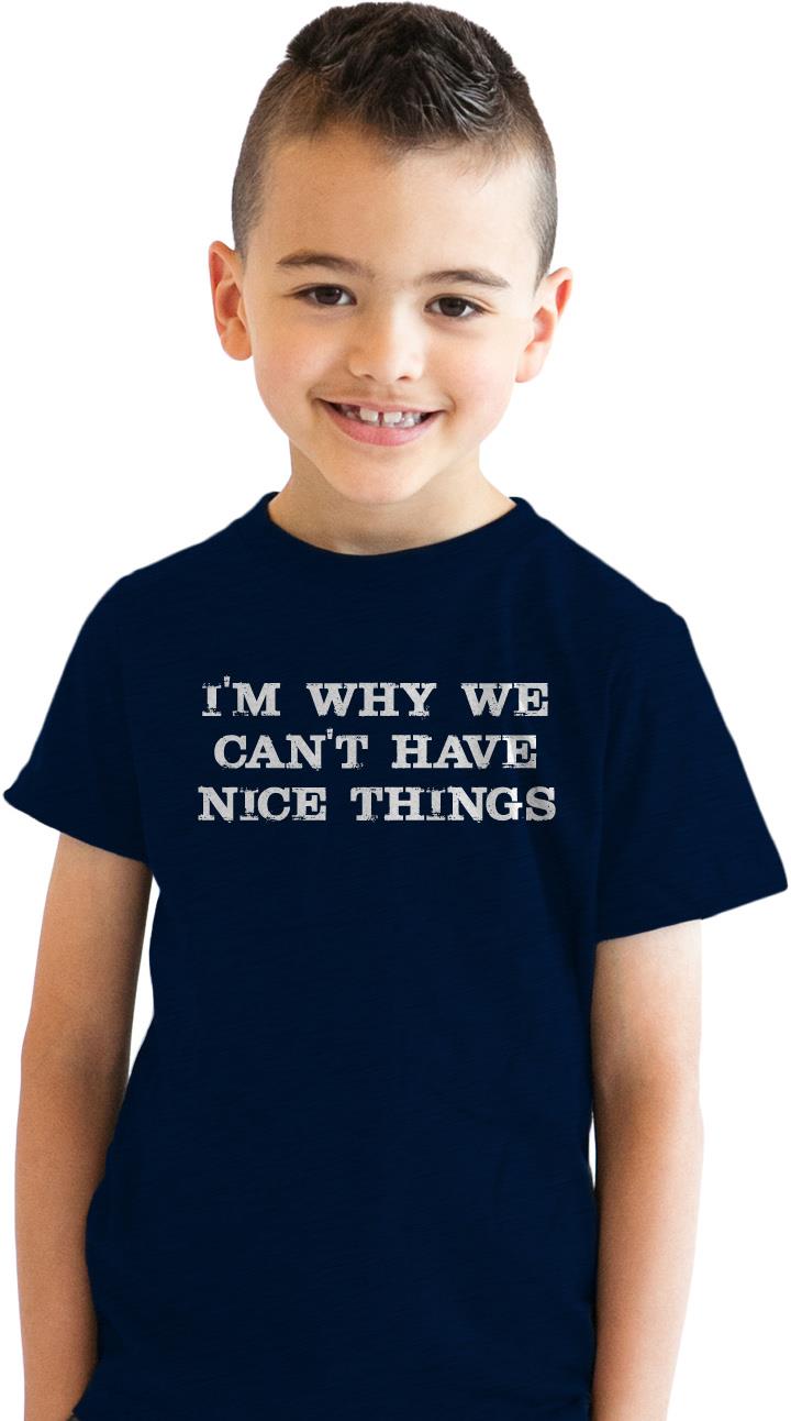 Youth I'm Why We Can't Have Nice Things T Shirt funny clumsy tee for kids M