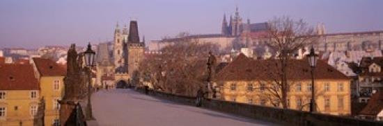 View Of Houses Along The Charles Bridge, Prague, Czech Republic Poster Print by Panoramic Images (27 x 9)