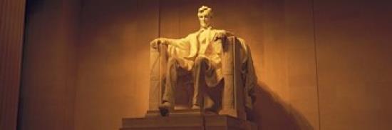 USA, Washington DC, Lincoln Memorial, Low angle view of the statue of Abraham Lincoln Print by Panoramic Images