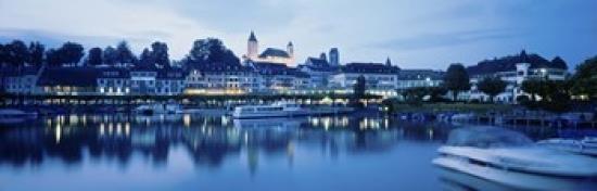 Switzerland, Rapperswil, Lake Zurich Poster Print by Panoramic Images (36 x 12)