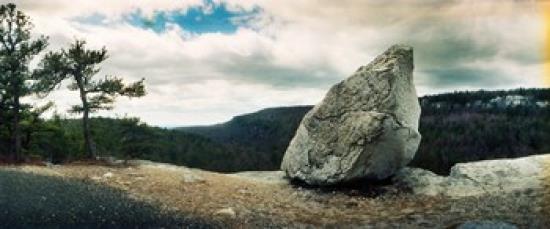 Boulder along the Gertrude's Nose, Minnewaska State Park, Catskill Mountains, New York State, USA Print by Panoramic