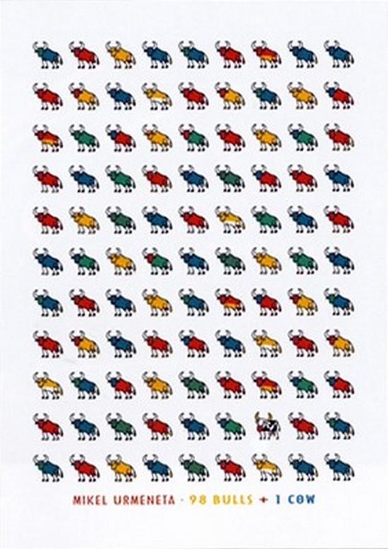 98 Bulls & 1 Cow Poster Print by Mikel Urmeneta (20 x 28)