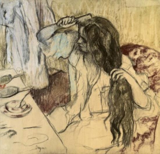 Woman at Her Toilette, Edgar Degas (1834  1917/French), Pastel on Cardboard, State Hermitage Museum, St. Petersburg,