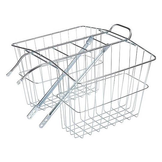 Wald #520 Rear Twin Bicycle Carrier Basket   Silver