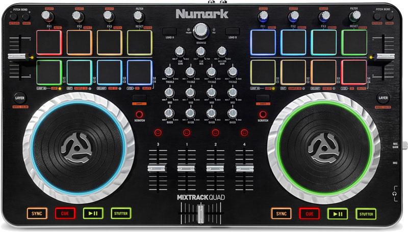 Numark Mixtrack Quad 4 Channel DJ Controller with Audio I/O