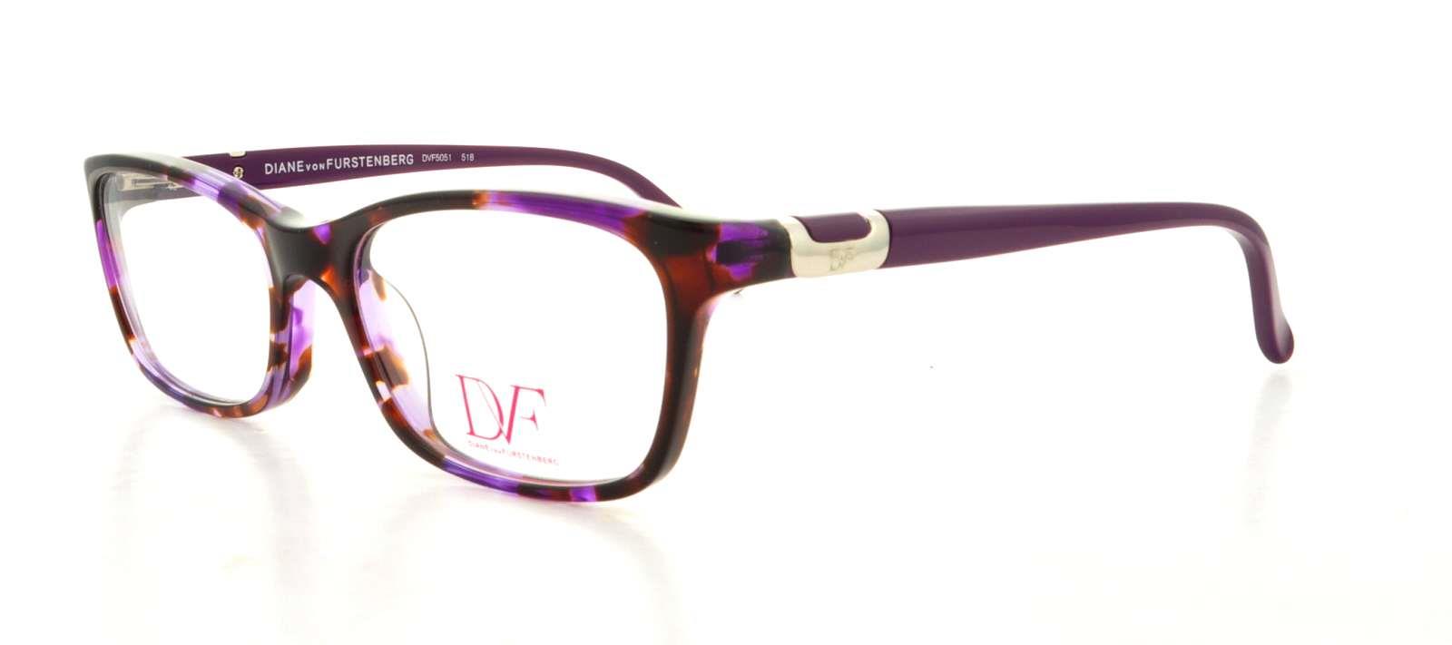 DVF Eyeglasses 5051 518 Purple Tortoise 50MM