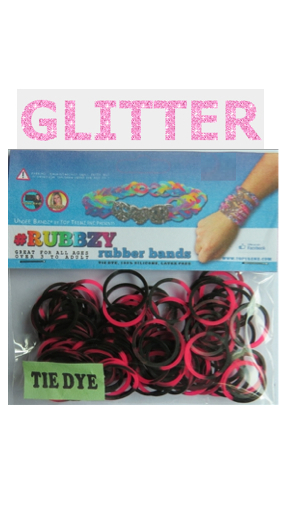Rubbzy 100 pc Special Edition Tie Dye/Glitter Rubber Bands (#814)