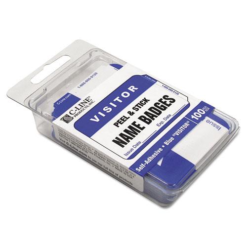 C line 92245 Self Adhesive Name Badges, 2 x 3 1/2, Blue, 100/Box