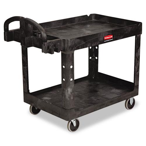 Heavy Duty Utility Cart, 2 Shelf, 25 1/4w x 44d x 39h, Black