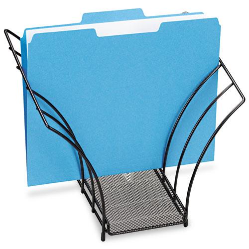 Rolodex 1742326 Butterfly File Sorter, Five Sections, Mesh, 12 1/4 x 7 3/4 x 10 1/8, Black