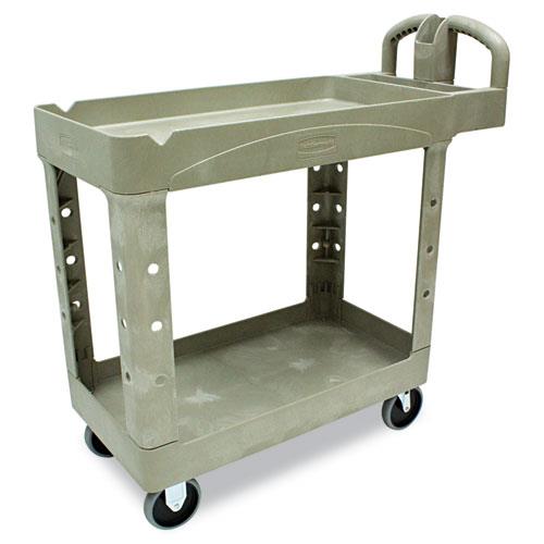 Rubbermaid Commercial 450088BG Heavy Duty Utility Cart, 2 Shelf, 17 7/8w x 39 1/4d x 33 1/4h, Beige