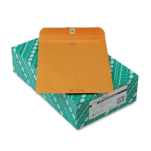 Quality Park 38190 Clasp Envelope, Recycled, 9 x 12, 28lb, Light Brown, 100/Box