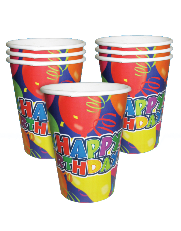 Lot 250 Blue Red Happy Birthday Party Paper Beer Beverage Drinking 9oz Cup