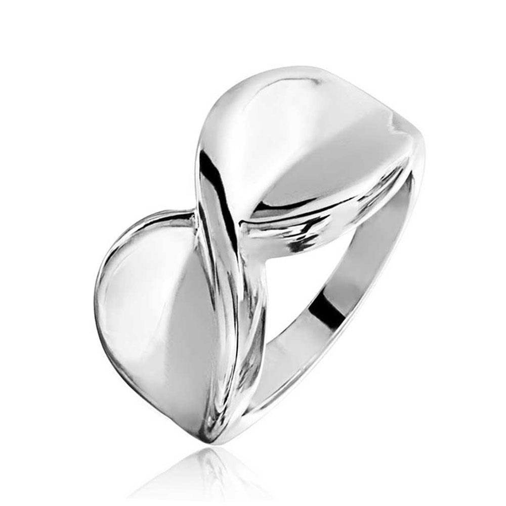 Bling Jewelry Twisted Modern Figure Eight Infinity Ring Rhodium Plated