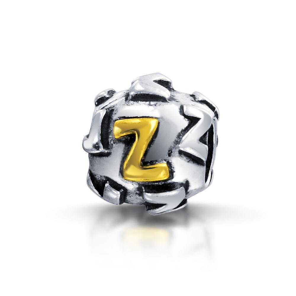 Bling Jewelry 925 Sterling Silver Letter Z Alphabet Bead Screw Core Fits Pandora