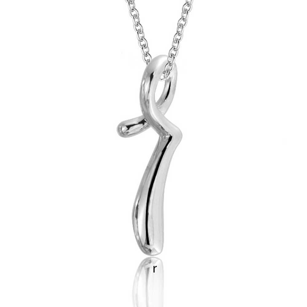 Bling Jewelry Sterling Silver Letter R Script Initial Pendant 18 inches