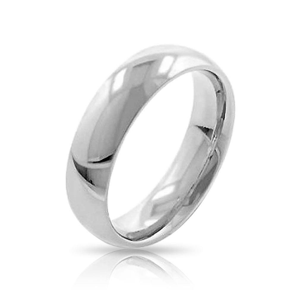 Bling Jewelry Stainless Steel Classic Wedding Band Ring 5mm